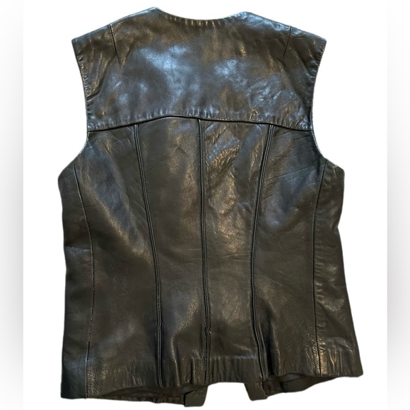 BANANA REPUBLIC | Genuine Black Leather Vintage Vest - Picture 2 of 7